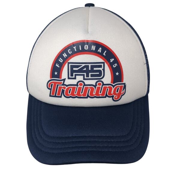 Functional F45 Training Trucker Hat Blue One Size Adjustable Mesh Back 6 Panel - Picture 1 of 9